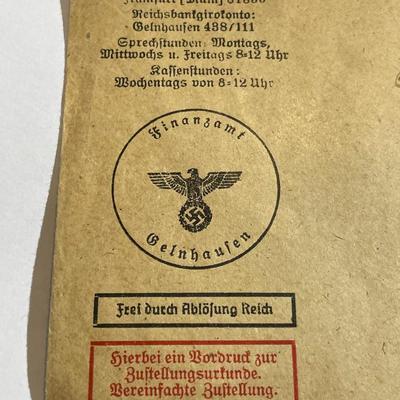 Vintage World War II German Envelope Empty in Good Preowned Condition.