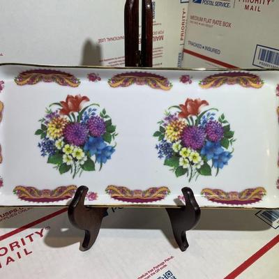 T. LIMOGES Appetizer/Bread Tray 13" Long, Made in Portugal in VG Condition.