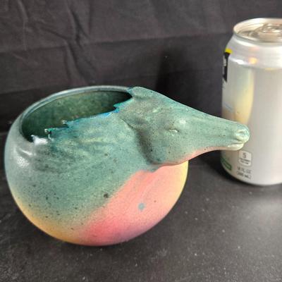 Raku Pottery Horse Planter