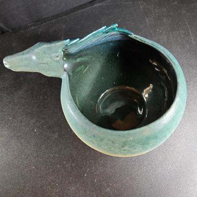 Raku Pottery Horse Planter
