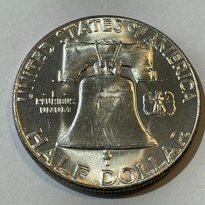 1955 MS-63 Quality Franklin Silver Half Dollar as Pictured.