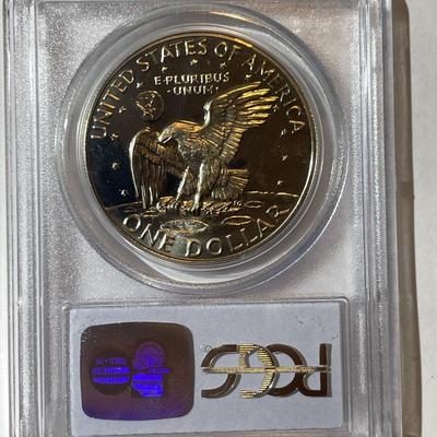 PCGS CERTIFIED 1973-S PROOF68 DEEP CAMEO CLAD EISENHOWER DOLLAR AS PICTURED.