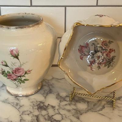 Decorative Porcelain Vase and Bowl