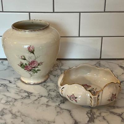 Decorative Porcelain Vase and Bowl