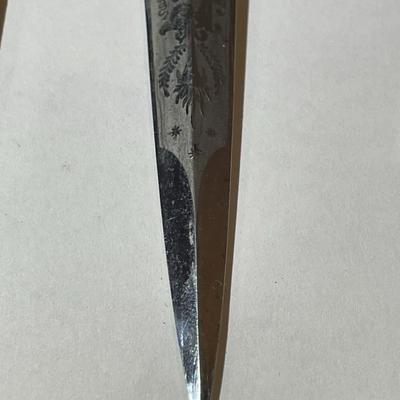 Antique/Vintage Etched Blade Letter Opener Sheath in VG Preowned Condition as Pictured.