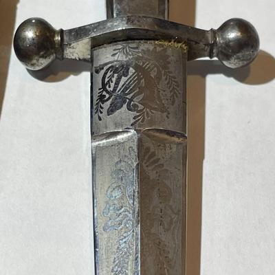 Antique/Vintage Etched Blade Letter Opener Sheath in VG Preowned Condition as Pictured.