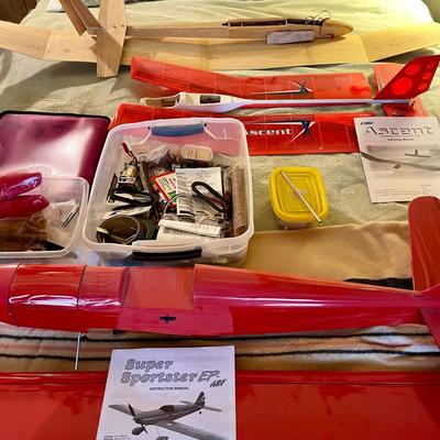 230 GROUP OF PARTIALLY BUILT RC MODEL AIRPLANES