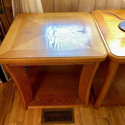 237 PAIR OFOAK INLAY END TABLES