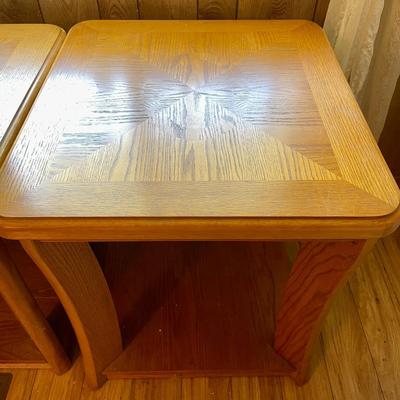 237 PAIR OFOAK INLAY END TABLES