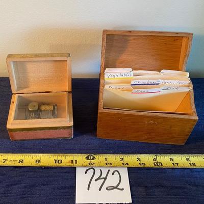 Vintage Music Box and Recipe Box
