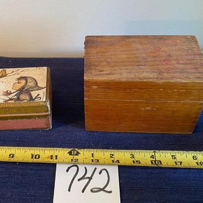 Vintage Music Box and Recipe Box
