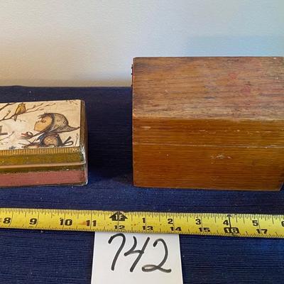 Vintage Music Box and Recipe Box