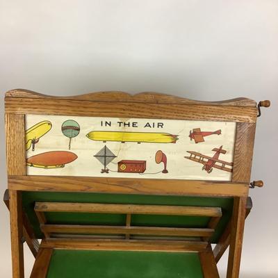 1207 Vintage 1940's Childs Blackboard/ Scroll Chalkboard