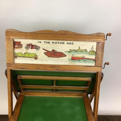 1207 Vintage 1940's Childs Blackboard/ Scroll Chalkboard