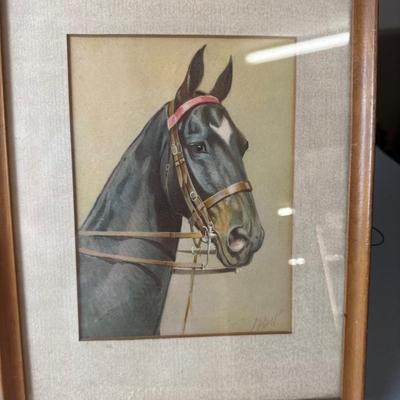 1422 Lot of Horse Pictures and Carving