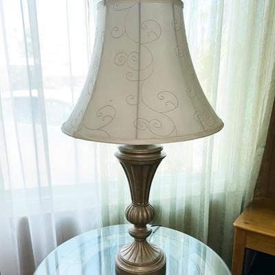 242 TABLE LAMP & SHADE 30" TALL 3 WAY SOCKET