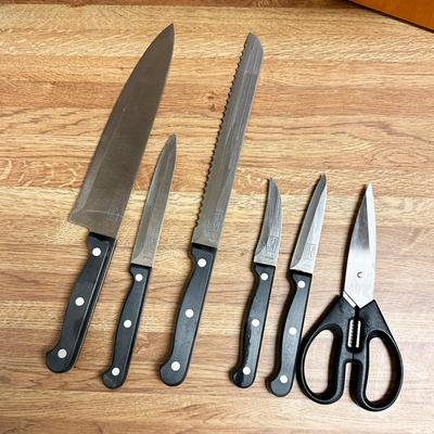 255 CHICAGO CUTLERY 14 PCS STEAK KNIVES KITCHEN CARVING SCISSORS BLOCK