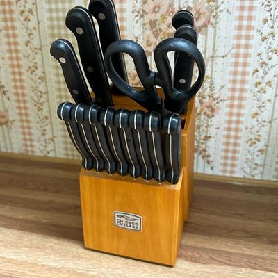 255 CHICAGO CUTLERY 14 PCS STEAK KNIVES KITCHEN CARVING SCISSORS BLOCK
