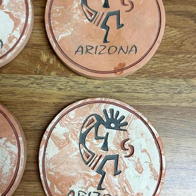 256 SET OF 4 ARIZONA SANDSTONE COASTERS 4" ACROSS
