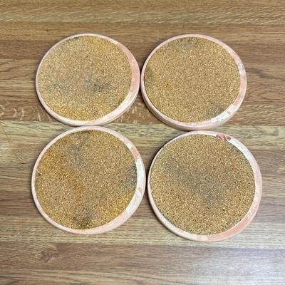 256 SET OF 4 ARIZONA SANDSTONE COASTERS 4" ACROSS
