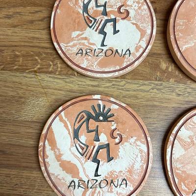 256 SET OF 4 ARIZONA SANDSTONE COASTERS 4" ACROSS