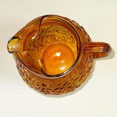 263 HARVEST GOLD 1970S GLASS BALL PITCHER
