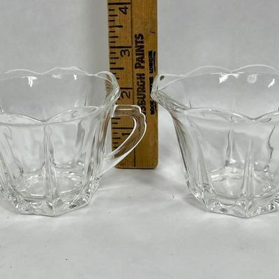 Vintage Glass Sugar Bowl and Creamer