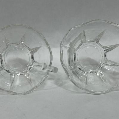 Vintage Glass Sugar Bowl and Creamer