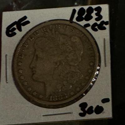 1883 CARSON CITY MORGAN EF 1$ U S COIN