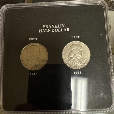 1948 & 1965 Benjamin Franklin Half dollar first and last set