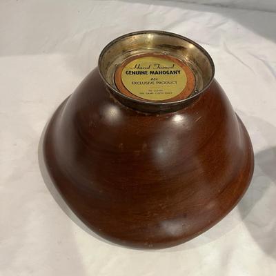 Hand Turned Mahogany Bowl & More Wooden Items (K -MG)