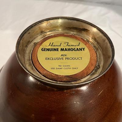 Hand Turned Mahogany Bowl & More Wooden Items (K -MG)