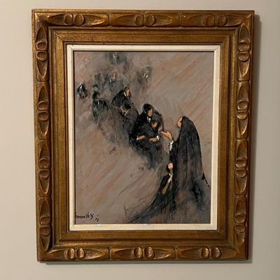 Grodensky Signed Oil Painting in Ornate Frame (GB2-RG)