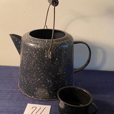 Large Emanuel Ware Kettle and Cup