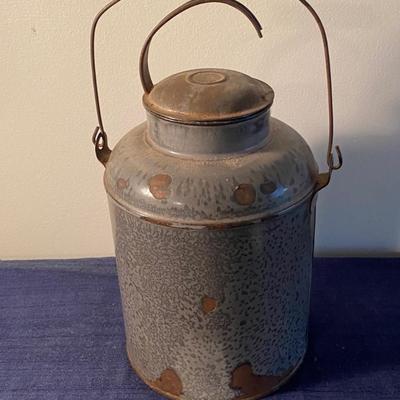 Vintage Granite Emanuel Ware Milk Pail