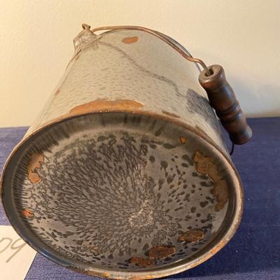 Vintage Granite Emanuel Ware Milk Pail
