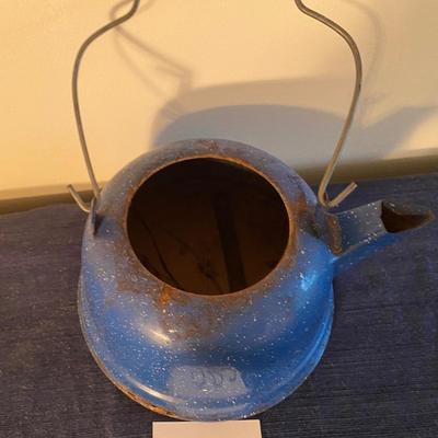Vintage Blue Granite Kettle