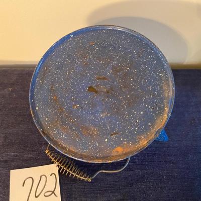 Vintage Blue Granite Kettle