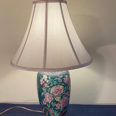 Vintage Porcelain Raised Table Lamp