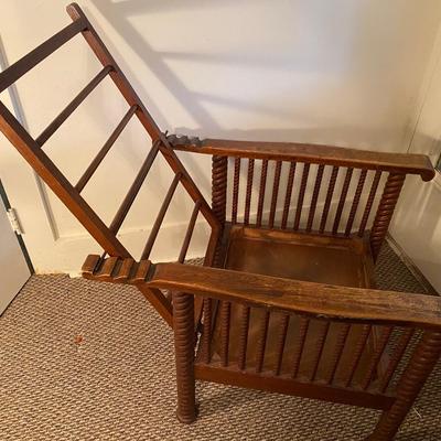 Vintage Oak Morris Recliner Chair