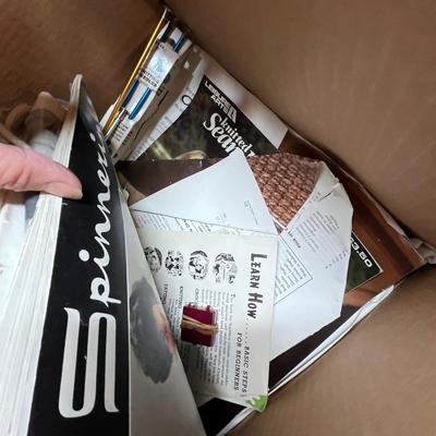 Box of knitting & yarn