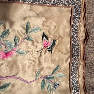 Pair of Framed Rubbings, Silk Panel & Door Curtain (GB2-RG)