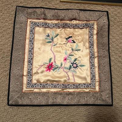 Pair of Framed Rubbings, Silk Panel & Door Curtain (GB2-RG)