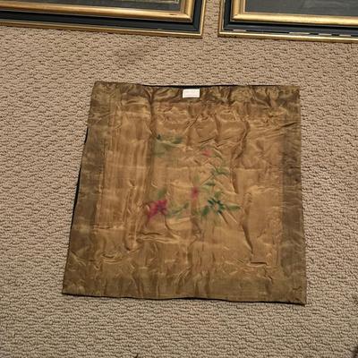 Pair of Framed Rubbings, Silk Panel & Door Curtain (GB2-RG)