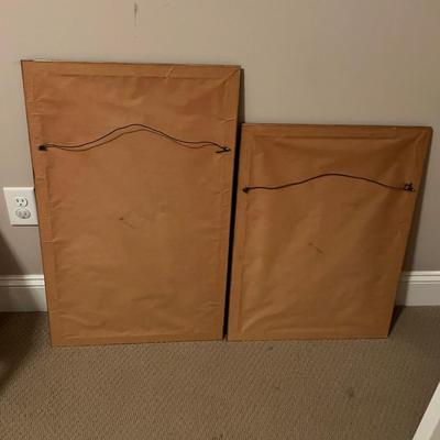 Pair of Framed Rubbings, Silk Panel & Door Curtain (GB2-RG)