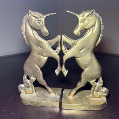 Gatco Brass Unicorn Bookends Plus Fairy Tales/ Fables (D-RG)