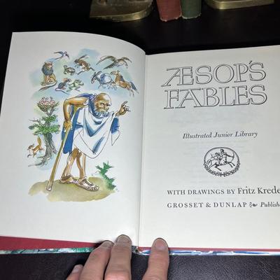 Gatco Brass Unicorn Bookends Plus Fairy Tales/ Fables (D-RG)