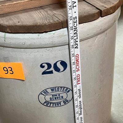 Western Pottery 20 Gal Crock