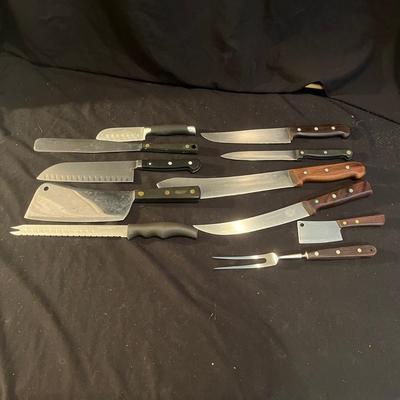 R.H. Forschner, J.A. Henckels Knives & Wooden Knife Holder (K-MG)