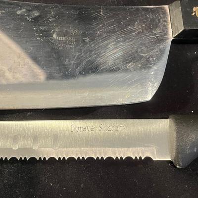 R.H. Forschner, J.A. Henckels Knives & Wooden Knife Holder (K-MG)